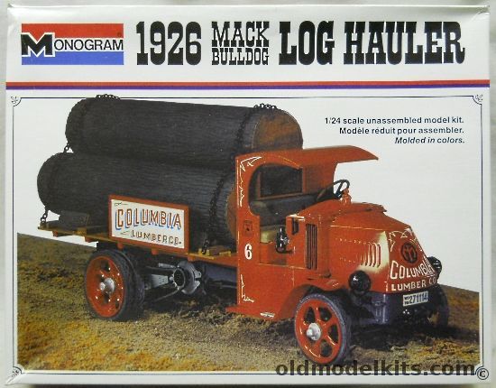 Monogram 1/24 1926 Mack Bulldog Log Hauler, 2401 plastic model kit